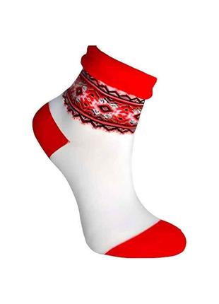 Шкарпетки 12 дитячі махра вишиванка КЛ_0114 вишиванка (білий/ч...