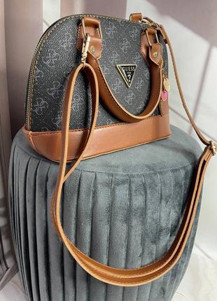 Женская черная сумочка guess brown bag, на плечо