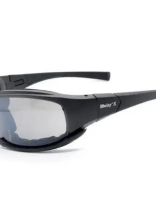 Защитные военные очки с поляризацией Daisy X7 Black и 4 компле...