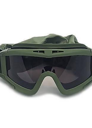 Тактические очки защитная маска с 3 линзами / Баллистические о...