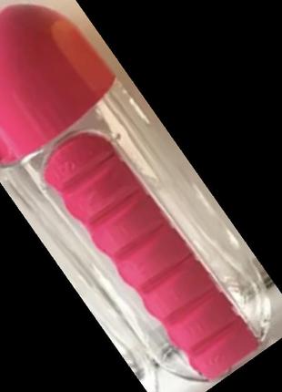 Бутылка для воды с органайзером для таблеток 600 мл розовая