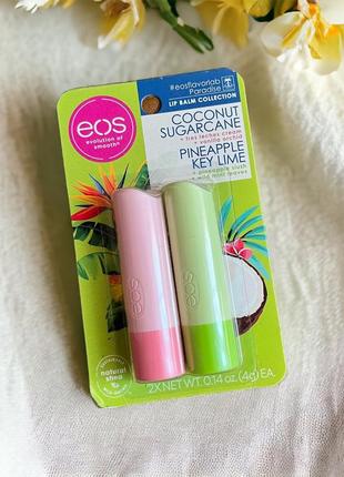 Бальзам для губ eos coconut sugarcane &amp; pineapple key lime...