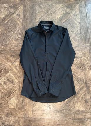 Черная рубашка m&s limited edition slim fit