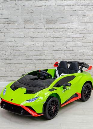 Дитячий електромобіль Lamborghini Huracan STO (зелений) з дриф...