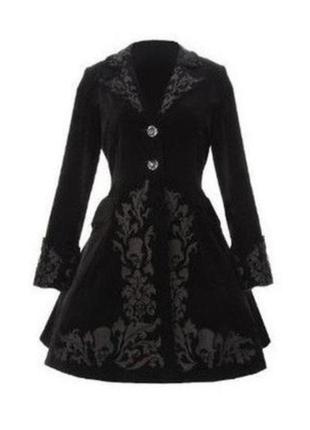 Велюровая женское пальто в готическом викторианском стиле,выши...