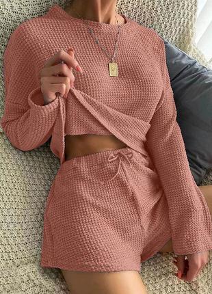 Жіноча піжама кофта шорти женская пижама 26