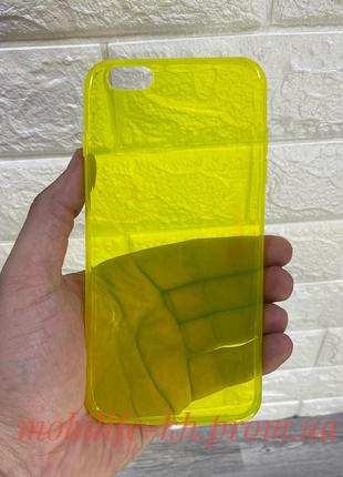 Чехол силиконовый прозрачный с ярко-желтым оттенком iPhone 6 P...