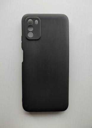 Силиконовый чехол Xiaomi Poco M3 матовый Черный