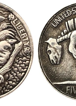 Сувенирная серебряная долларовая монета моргана 1937г Чумной д...