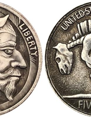 Сувенирная серебряная долларовая монета моргана 1937г Демон