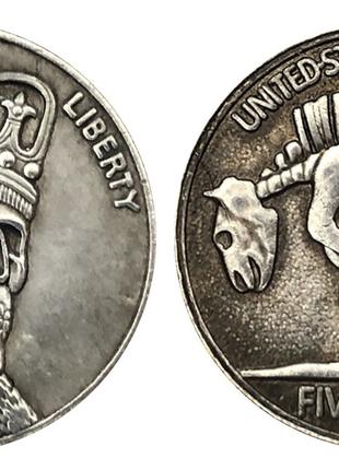 Сувенирная серебряная долларовая монета моргана 1937г Король м...