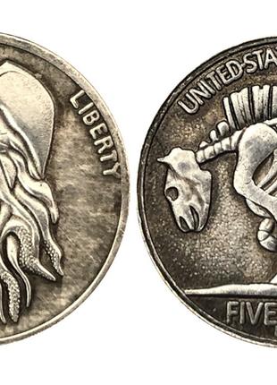 Сувенирная серебряная долларовая монета моргана 1937г Дэйви Джонс