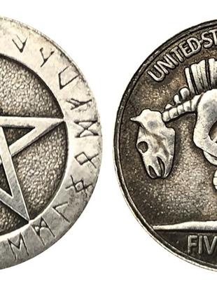 Сувенирная серебряная долларовая монета моргана 1937г Звезда