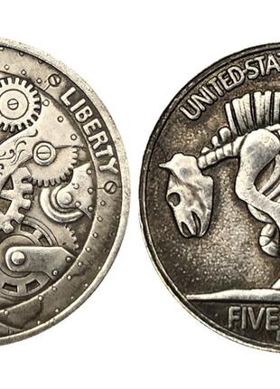 Сувенірна срібна монета моргана 1937г Годинника