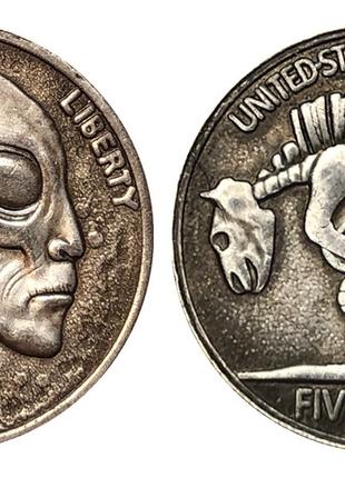 Сувенирная серебряная долларовая монета моргана 1937г Иноплане...