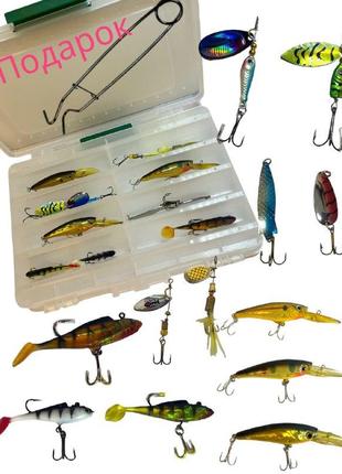 Рыболовные приманки на хищную рыбу в воблерной коробке КВ-1201...