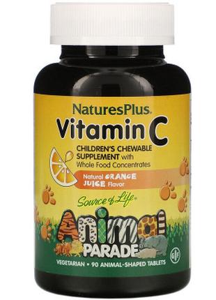 Витамин Natures Plus Витамин С для Детей, Вкус Апельсина, Anim...
