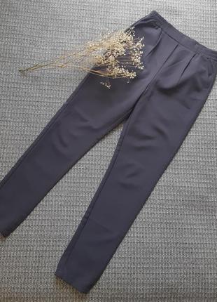Брюки штаны серые актуальные высокая посадка пояс на резинке