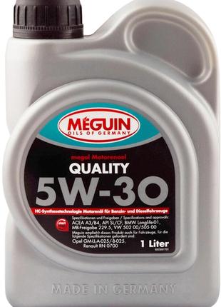 Синтетическое моторное масло Meguin 5W30 Quality SL/CF (1л)