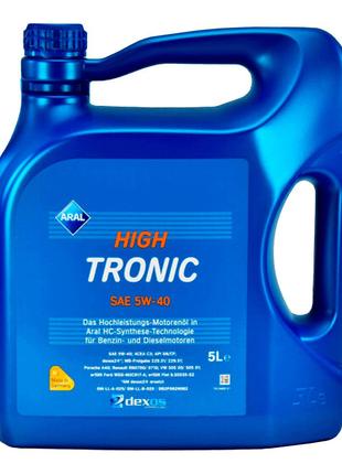 Синтетическое моторное масло ARAL 5W40 High Tronic (5л)