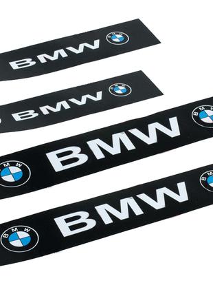Наклейки на пороги черные для авто BMW комплект 4 штуки