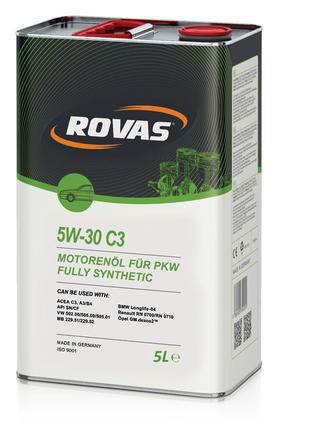 Синтетическое моторное масло ROVAS 5W-30 C3 5л
