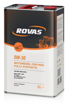 Синтетическое моторное масло Rovas 5W-30 5л
