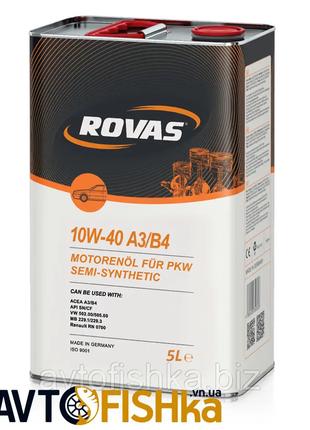 Полусинтетическое моторное масло Rovas 10W-40 A3/B4 5л