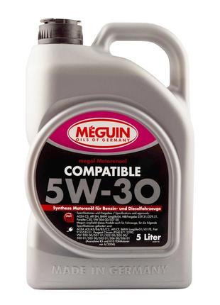Синтетическое моторное масло Meguin 5W30 Compatible SN/CF, С3 ...