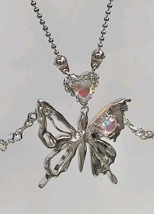 Підвіска в стилі y2k метелик з сердечком кулон лоліта подарунок