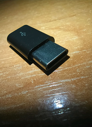 Адаптер Micro-USB->Type-C, OTG переходник черный коннектор qc