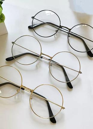 Имиджевые очки с круглыми линзами нулевки не для зрения для кр...