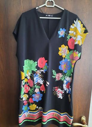 Платье с цветочным принтом zara