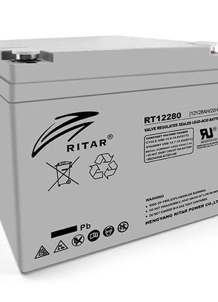 Акумуляторна батарея AGM RITAR RT12280, Gray Case, 12 V 28 Ah ...