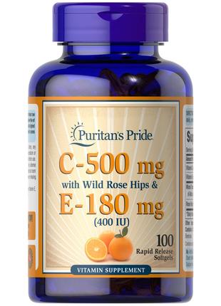 Витамины и минералы Puritan's Pride Vitamin C-500 mg with Rose...