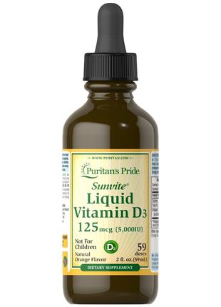 Витамины и минералы Puritan's Pride Vitamin D3 5000 IU Liquid,...