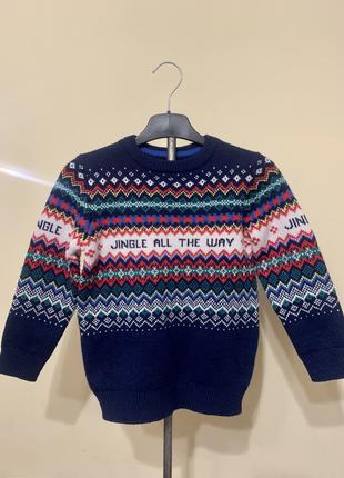Новогодний свитшот свитер F&F детский  Размер на возраст  5-6 лет
