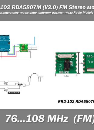RRD-102 RDA5807M (V2.0) FM Stereo модуль радио дистанционное у...