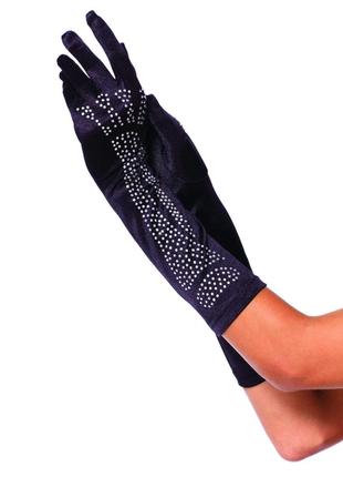 Перчатки со стразами Skeleton Bone Elbow Length Gloves от Rhin...