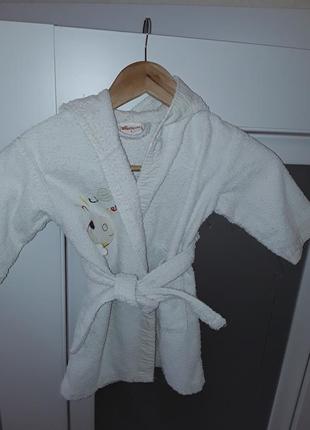 Банный халат, махровый фирменный халат на 1-3 года