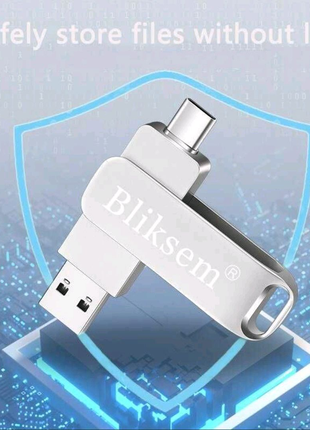 Двухсторонний металлический USB флеш-накопитель 2 в 1 с OTG