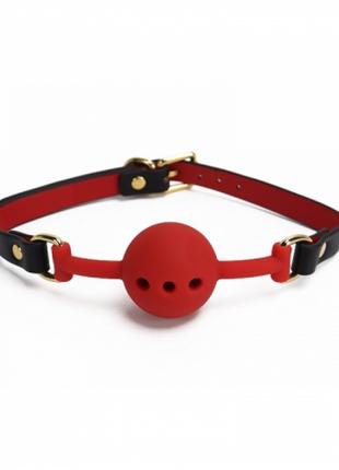 Силиконовый дышащий кляп-шарик для рта Mouth Gags Toys Red 18+
