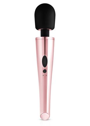 Вибратор-микрофон Rosy Gold, силиконовый, розово-черный, 30 см...
