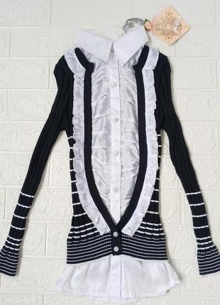 Р134/140 нарядная кофта-блуза в школу для девочки