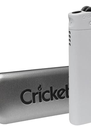 Газовая Турбо Зажигалка Металл Cricket Deluxe Turbo White В Кейсе