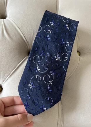 Брендовый галстук  100 % шелк с вышивкой