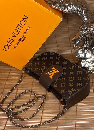 Сумка коричневая женская Louis Vuitton Клатч на цепочке Сумка ...
