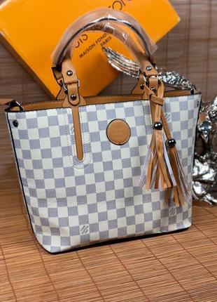 Сумка бежева в карту жіноча Louis Vuitton Сумочка Луї Вітон