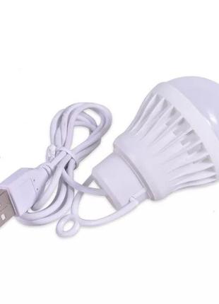 Лампочка светодиодная 5 Вт с разъемом USB Лампа для кемпинга