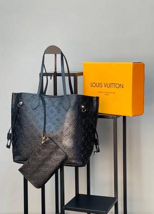 Сумка черная женская Louis Vuitton Сумка большая Луи Витон Шоп...